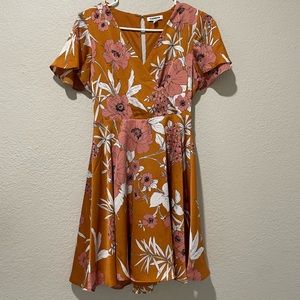 Express Copper Floral Mini Dress Size 0